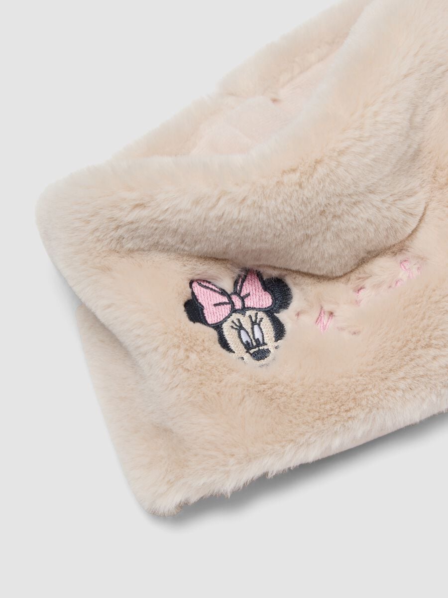 Cachecol branco com bordado da Minnie_2