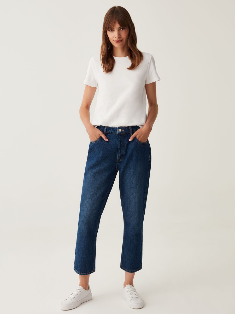 Straight fit cropped jeans_0