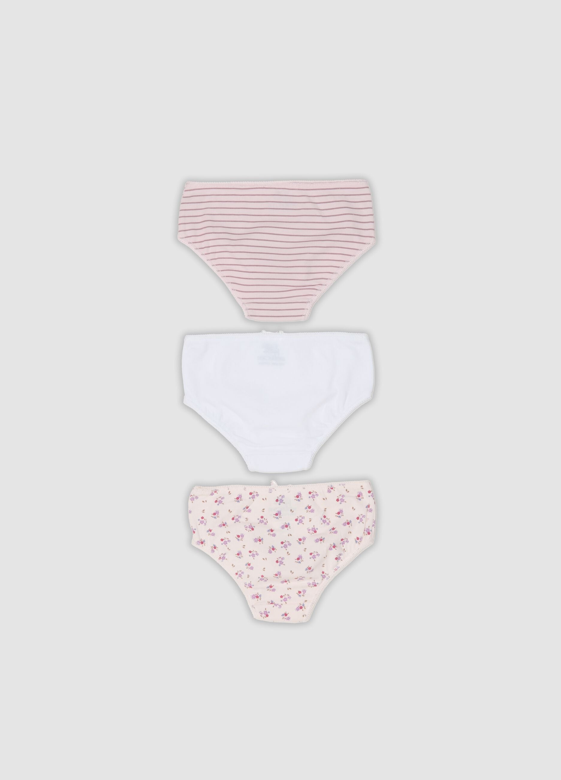 3-pack of multicolour organic stretch-cotton knickers for baby girl