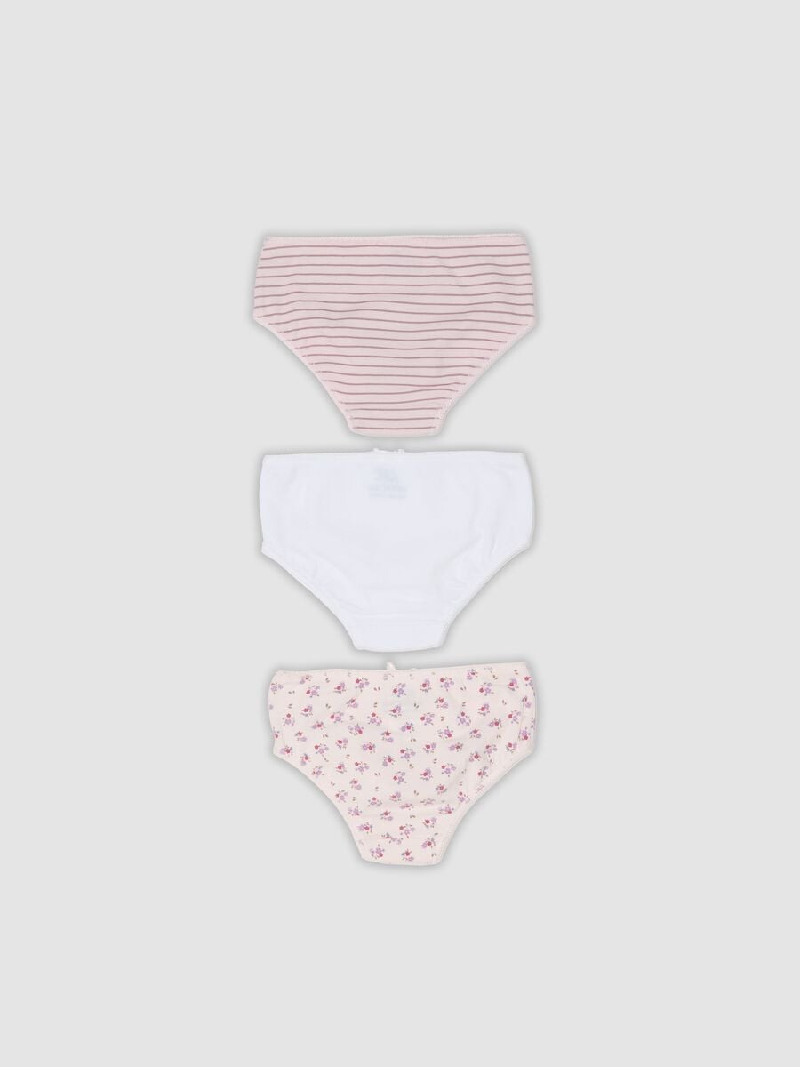 3-pack of multicolour organic stretch-cotton knickers for baby girl_1