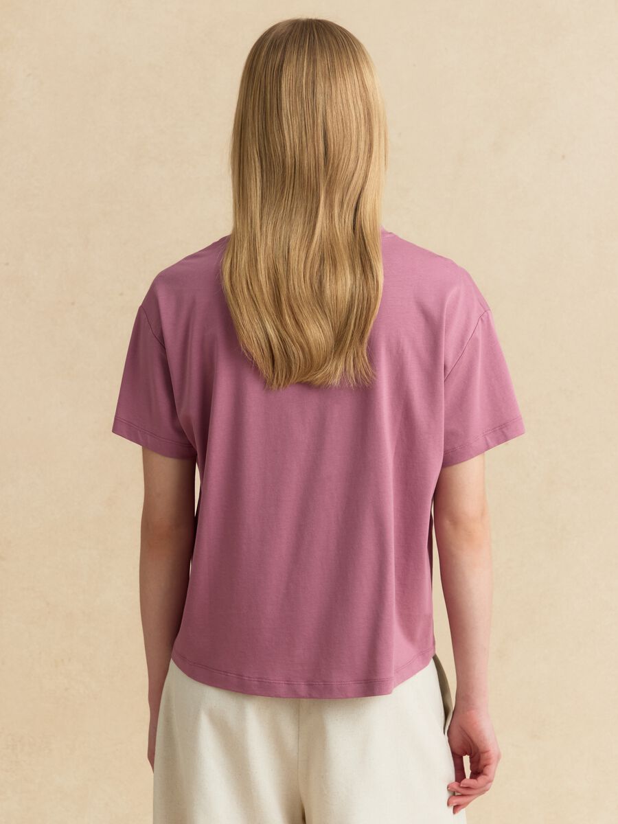 Rosa T-Shirt mit kurzen &Auml;rmeln aus Lyocell-Baumwollmix_3