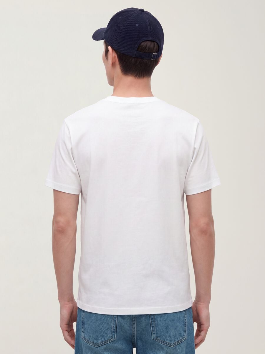 White mercerised pure cotton crew-neck T-shirt, regular fit_2