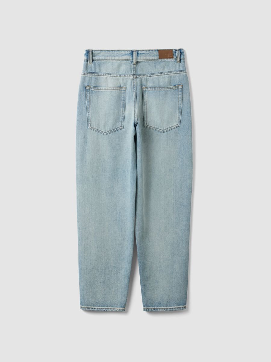 Boy's pure cotton denim blue baggy jeans_1