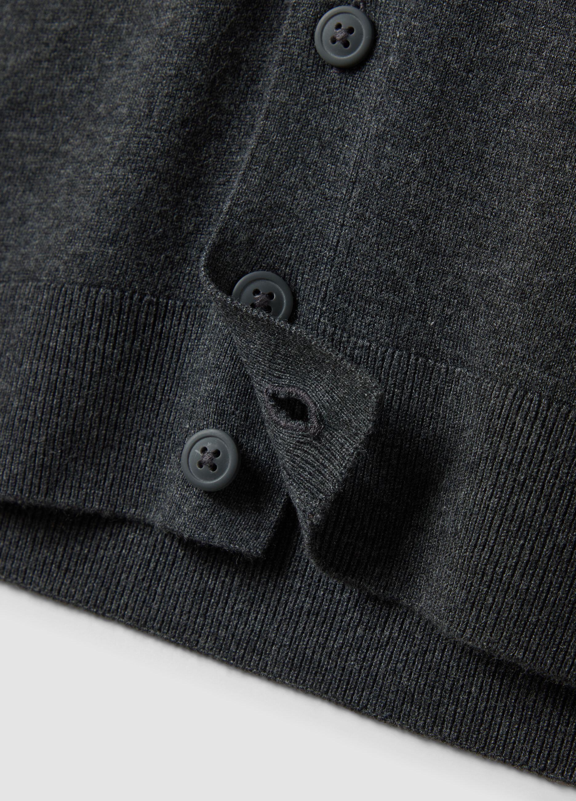 Colete cinzento em mistura de viscose com decote em V profundo regular fit
