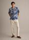 Blue organic cotton shirt with all-over print_1