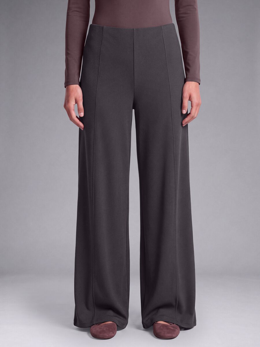 Grey wide-leg stretch modal trousers ALTAVIA STUDIO_2