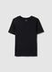 Schwarzes T-Shirt aus reiner Baumwolle, Regular Fit_4