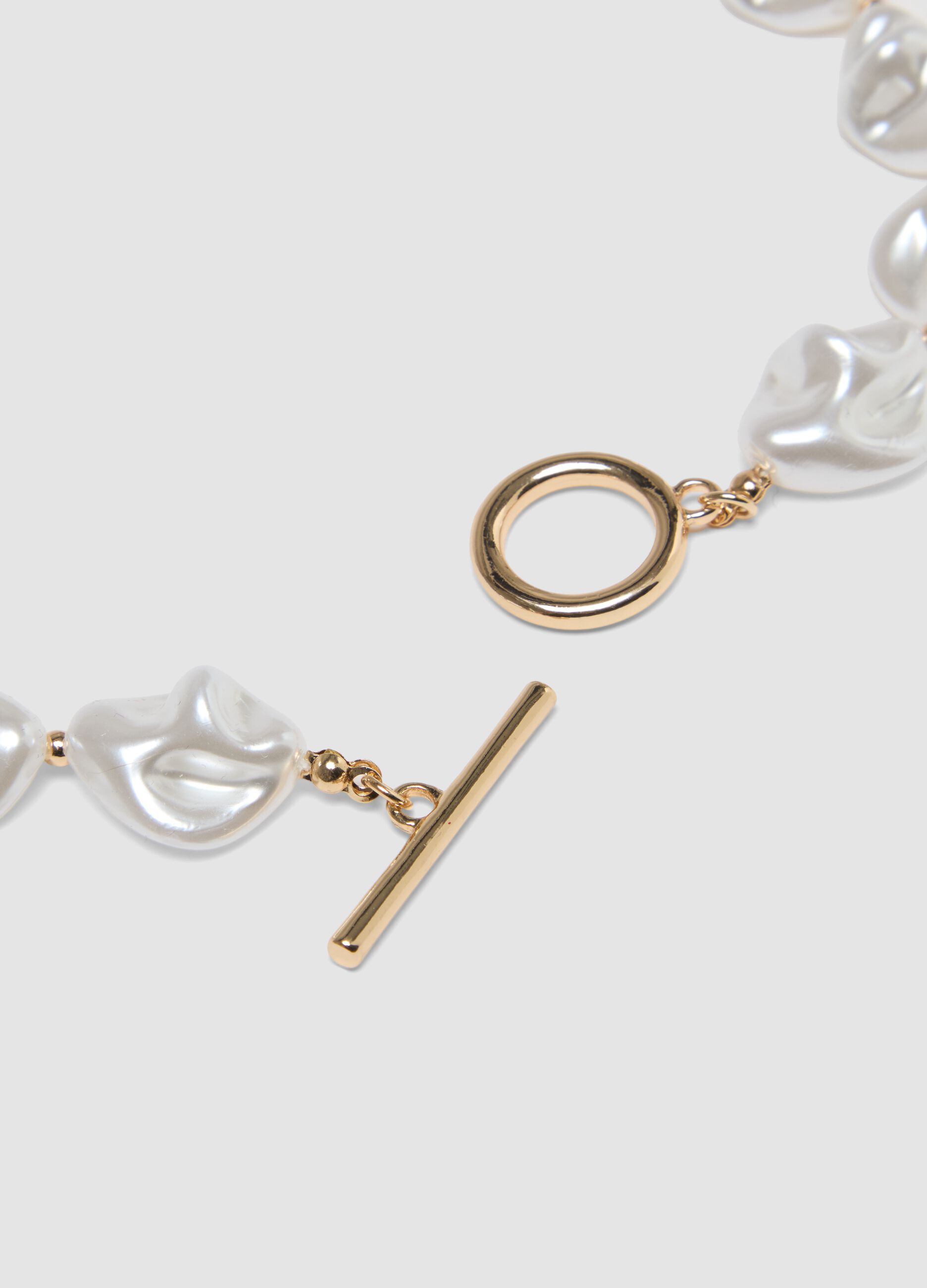 Pulseira com P&eacute;rolas Sint&eacute;ticas