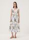 Vestido branco em puro algod&atilde;o com estampado floral, corte regular_0