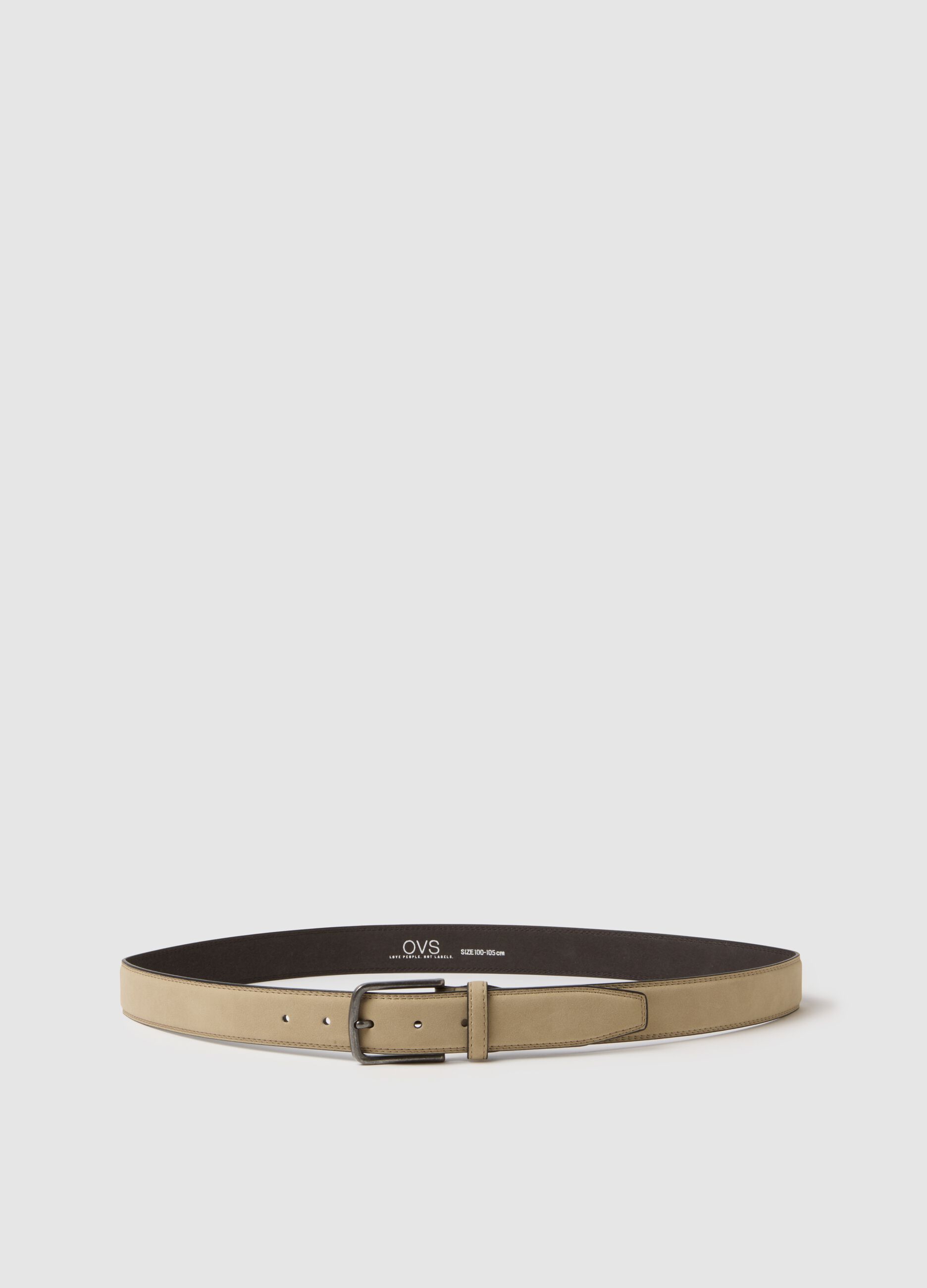 Beige Belt with Classic Buckle