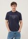 Blaues T-Shirt aus reiner Baumwolle mit kurzen &Auml;rmeln, Regular Fit_1