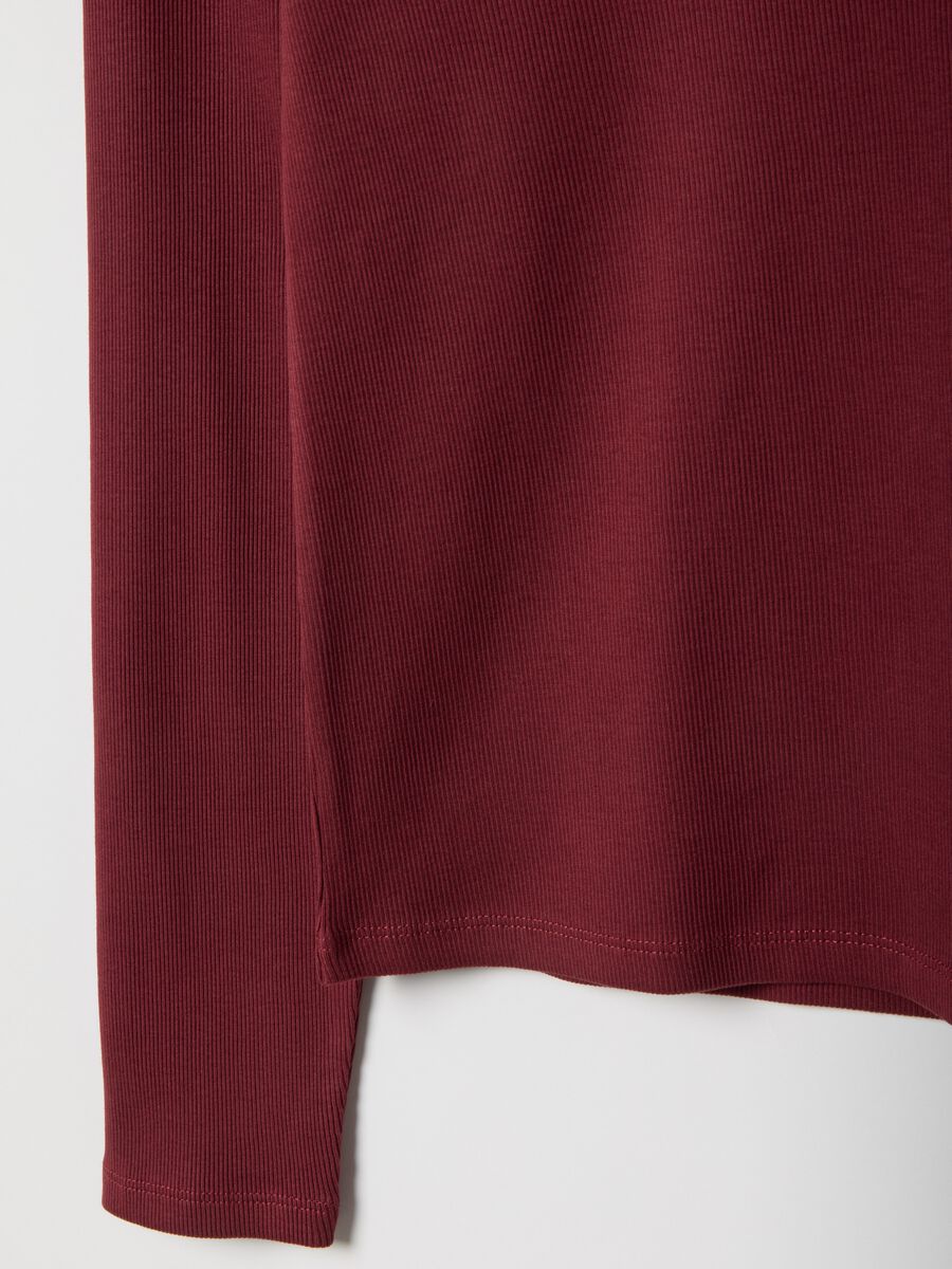 Red pure cotton long sleeve T-shirt regular fit_1