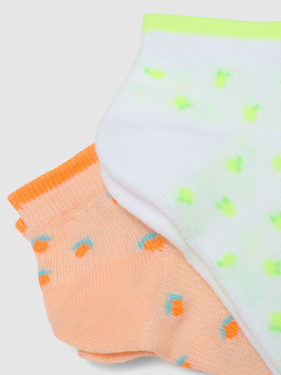 Girls' multicolour cotton blend fruit socks three-pack_2
