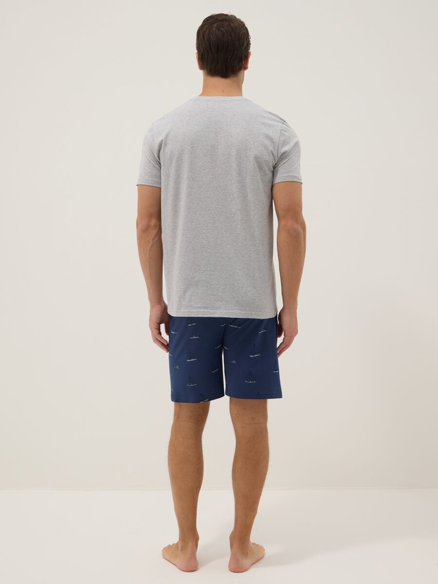 Multicoloured regular fit pyjamas in pure organic cotton with prints_2