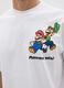 T-shirt branca de algod&atilde;o puro com corte relaxado e Super Mario_3