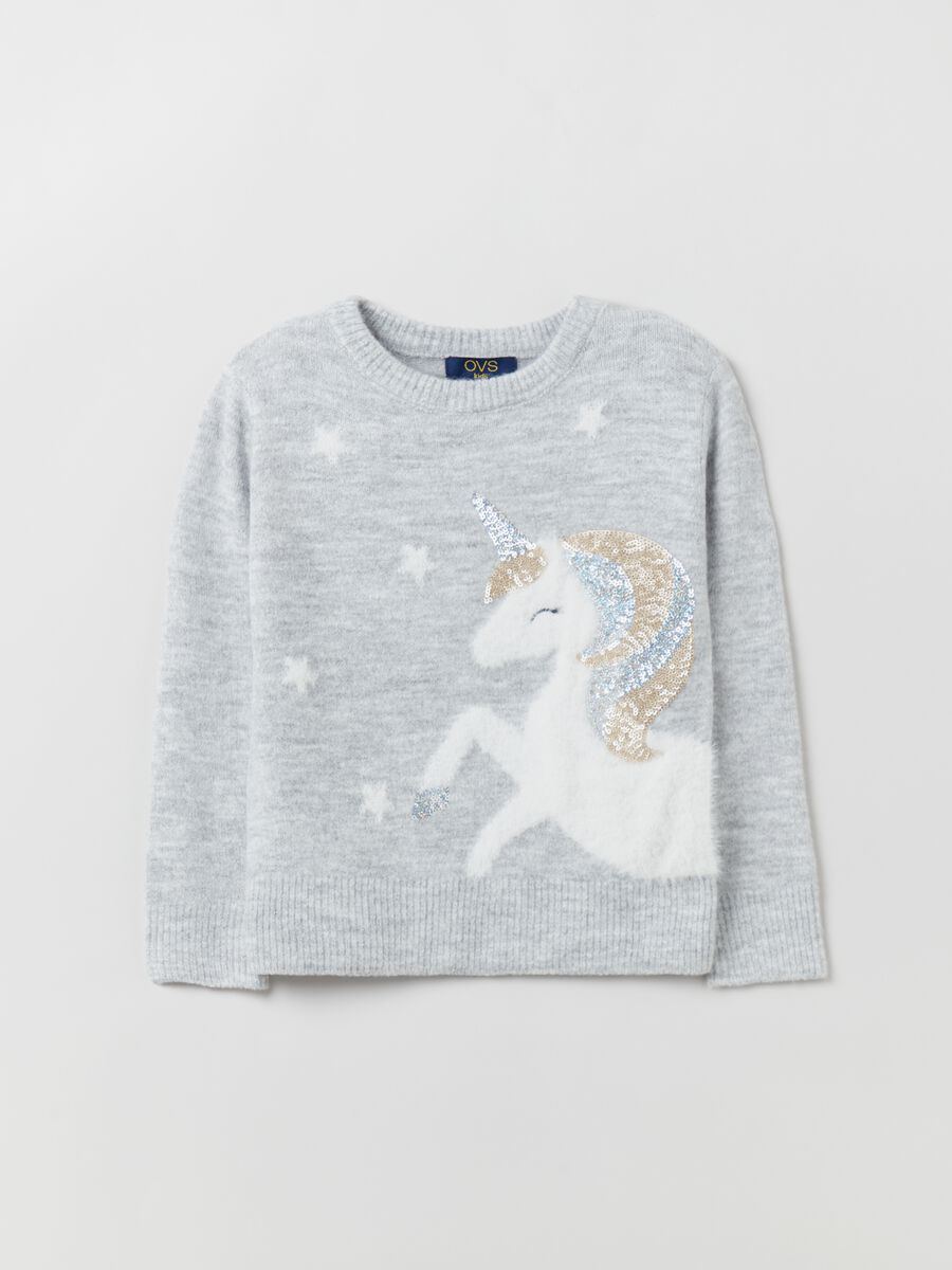 Pullover with unicorn drawing and sequins._0