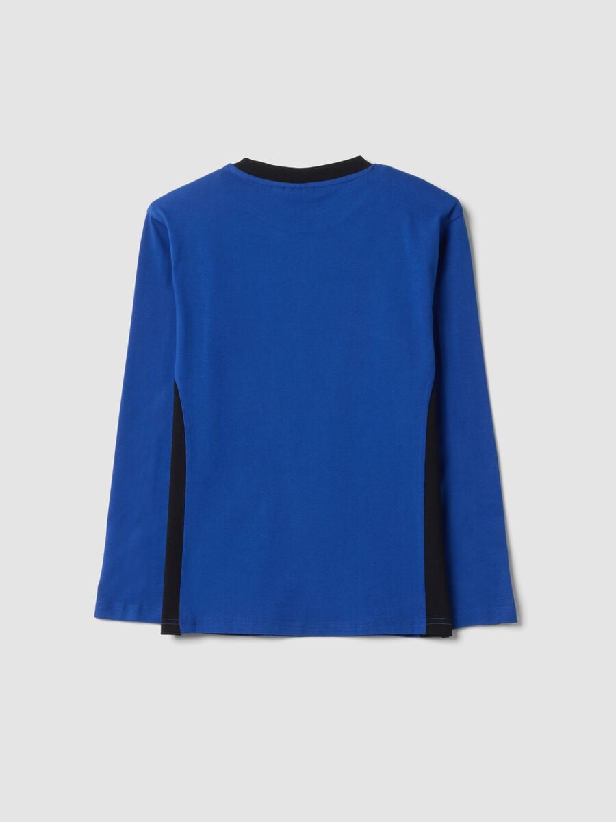 Blue crew-neck pure cotton PlayStation T-shirt, relaxed fit_1