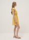 Yellow pure cotton regular-fit dress with V-neck and tie fastening_1