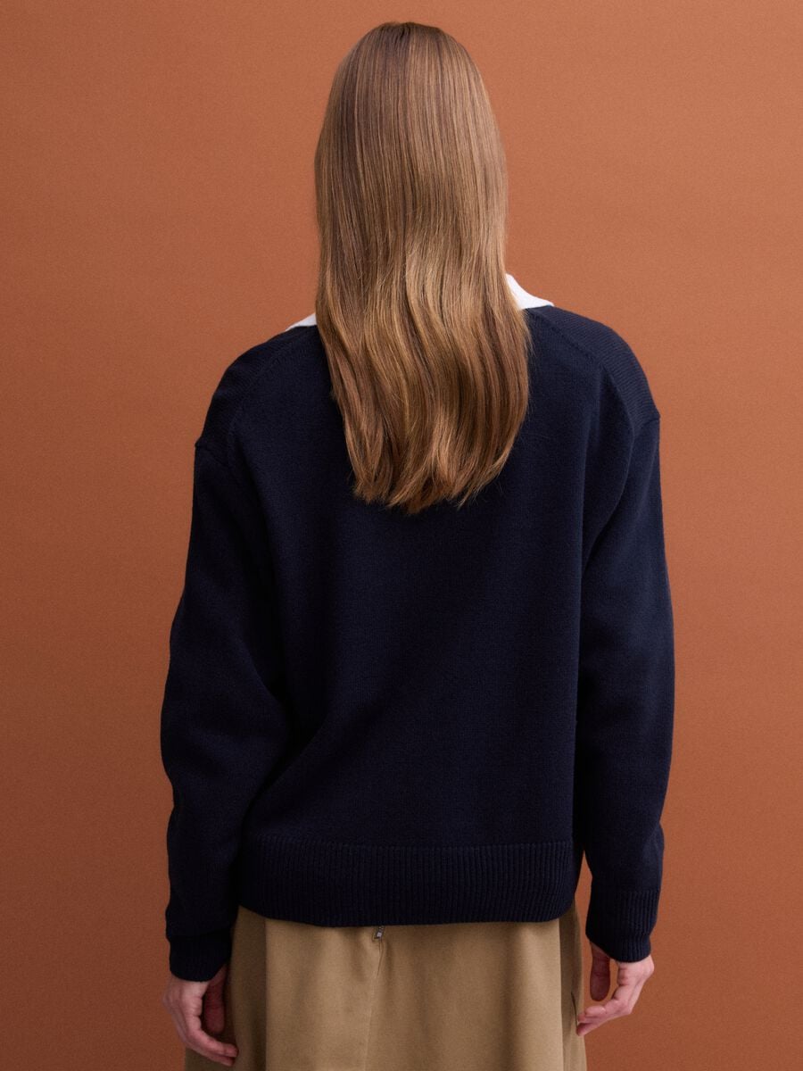 Blue wool-blend polo-collar jumper_3