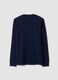 T-shirt blu in puro cotone girocollo regular fit_2