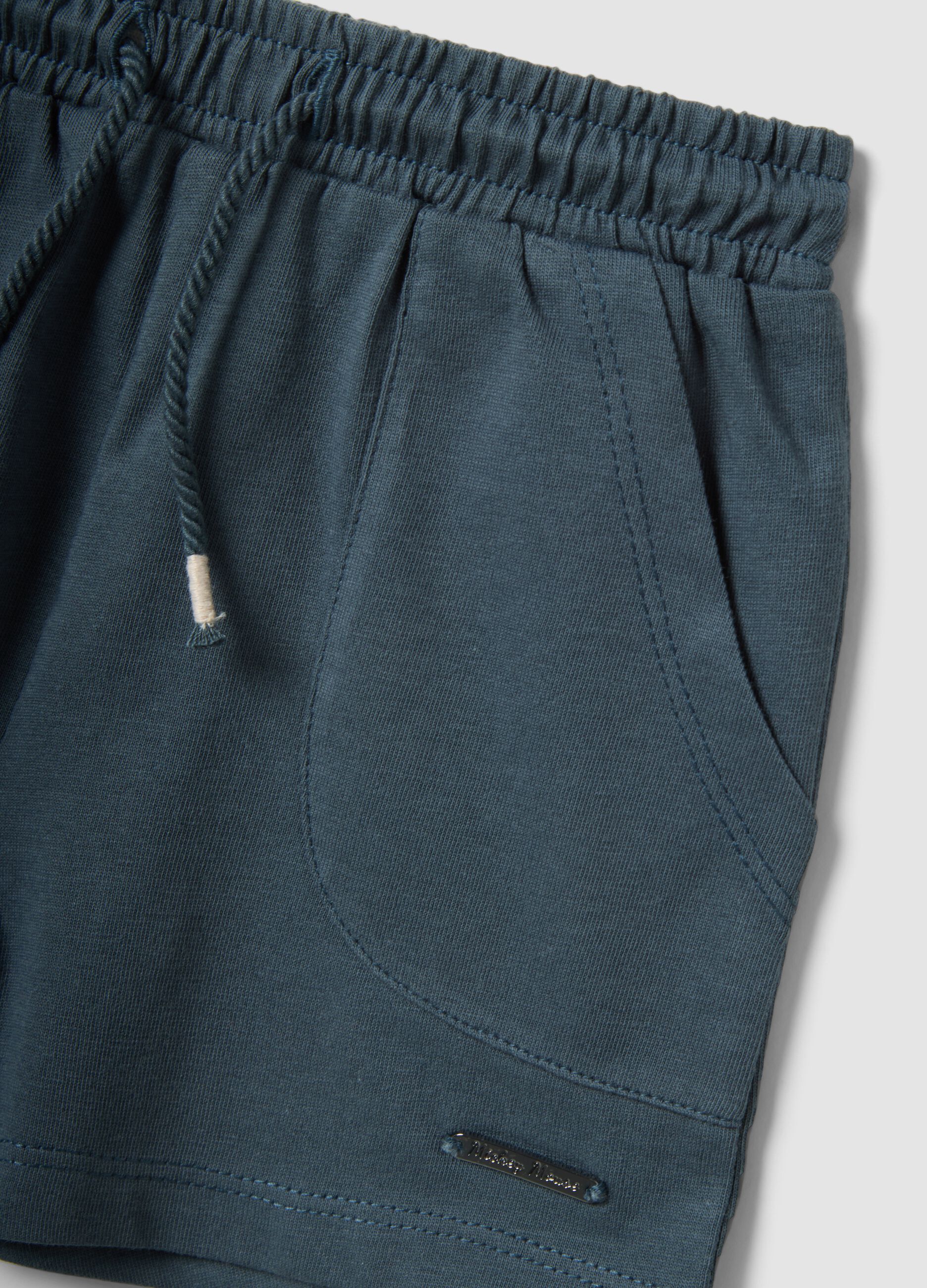 Beiges Baby-T-Shirt-Set aus reiner Baumwolle mit Mickey-Mouse-Print