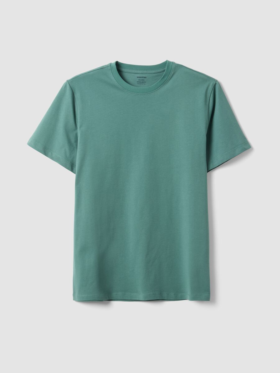Green pure cotton short sleeve T-shirt, regular fit_0
