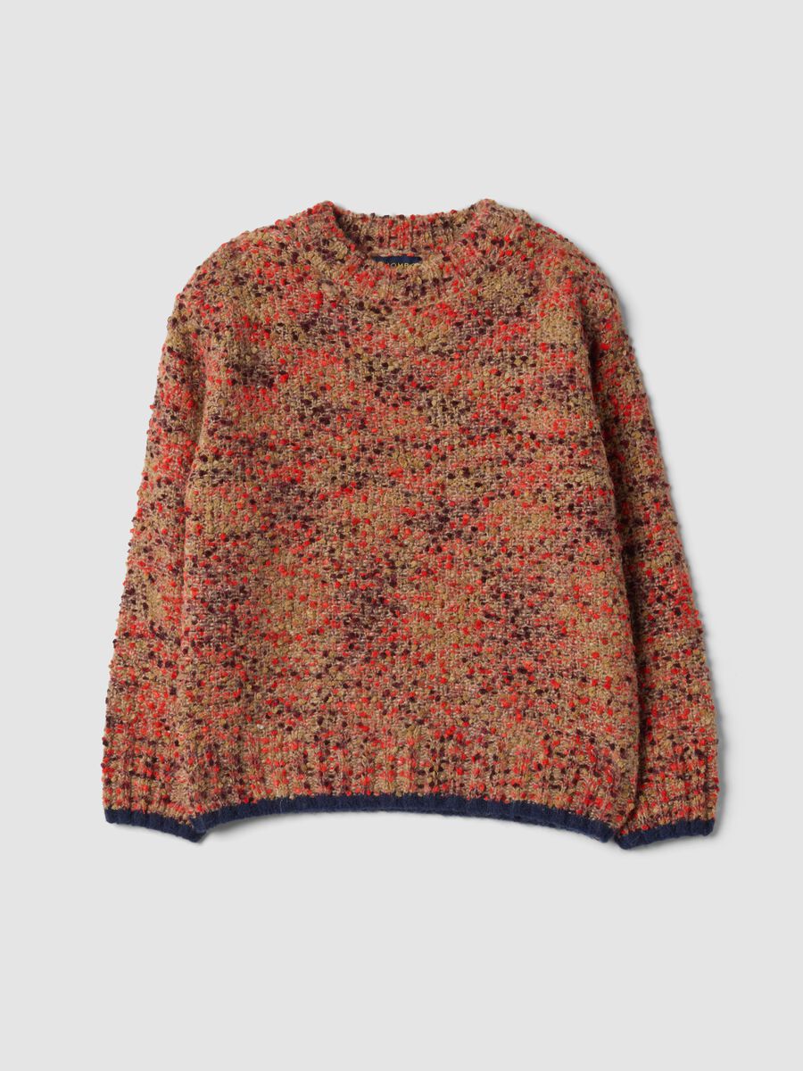 Multicoloured crew-neck jumper in wool and alpaca blend_0