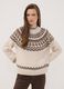 Maglione beige jacquard con Collo rialzato_1