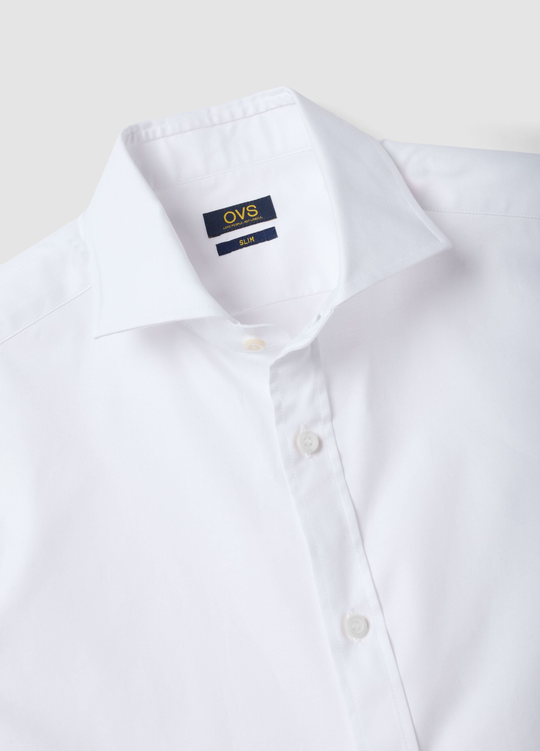 White slim-fit Oxford shirt in pure cotton