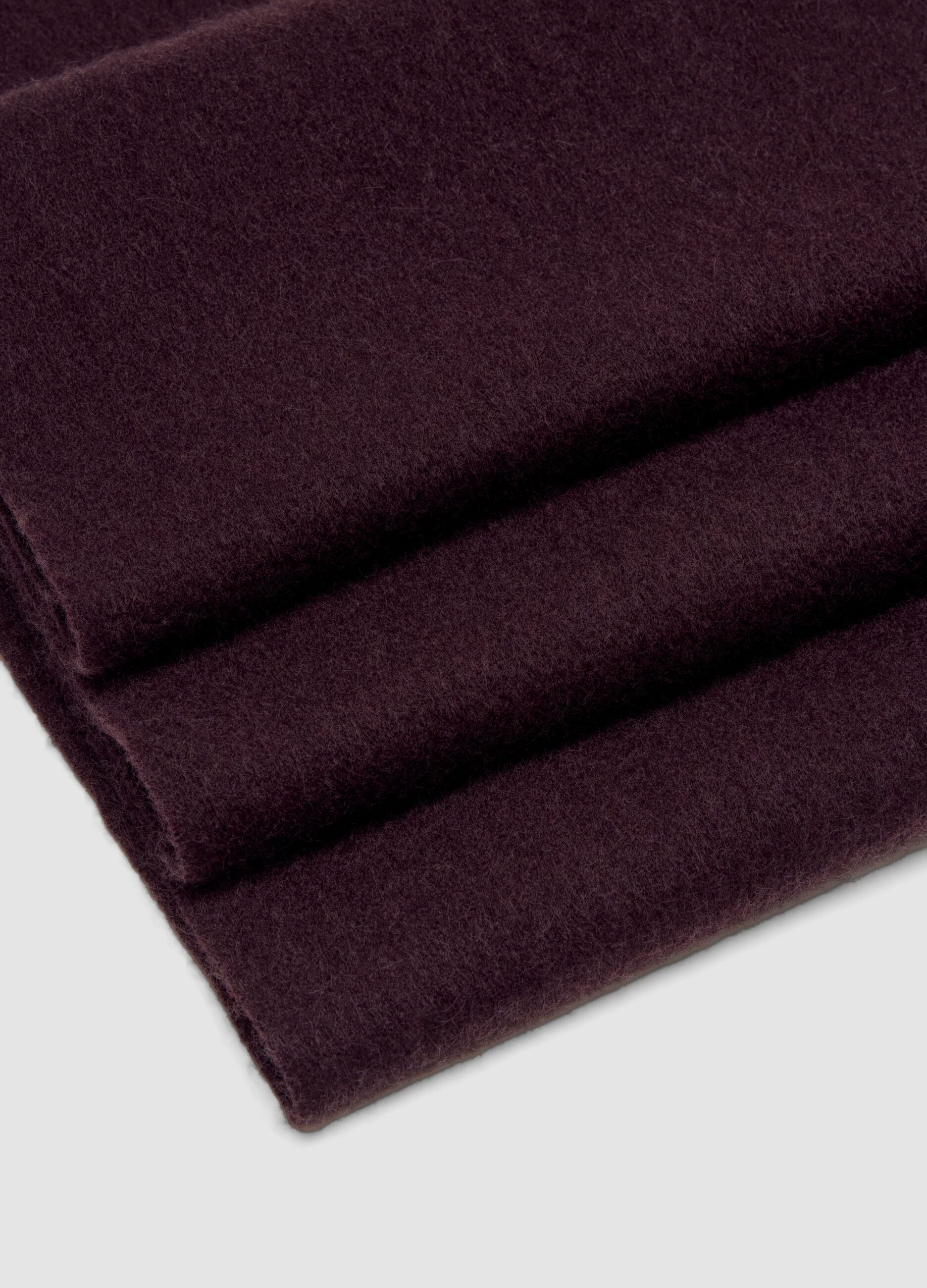 Sciarpa marrone in puro cashmere con frange
