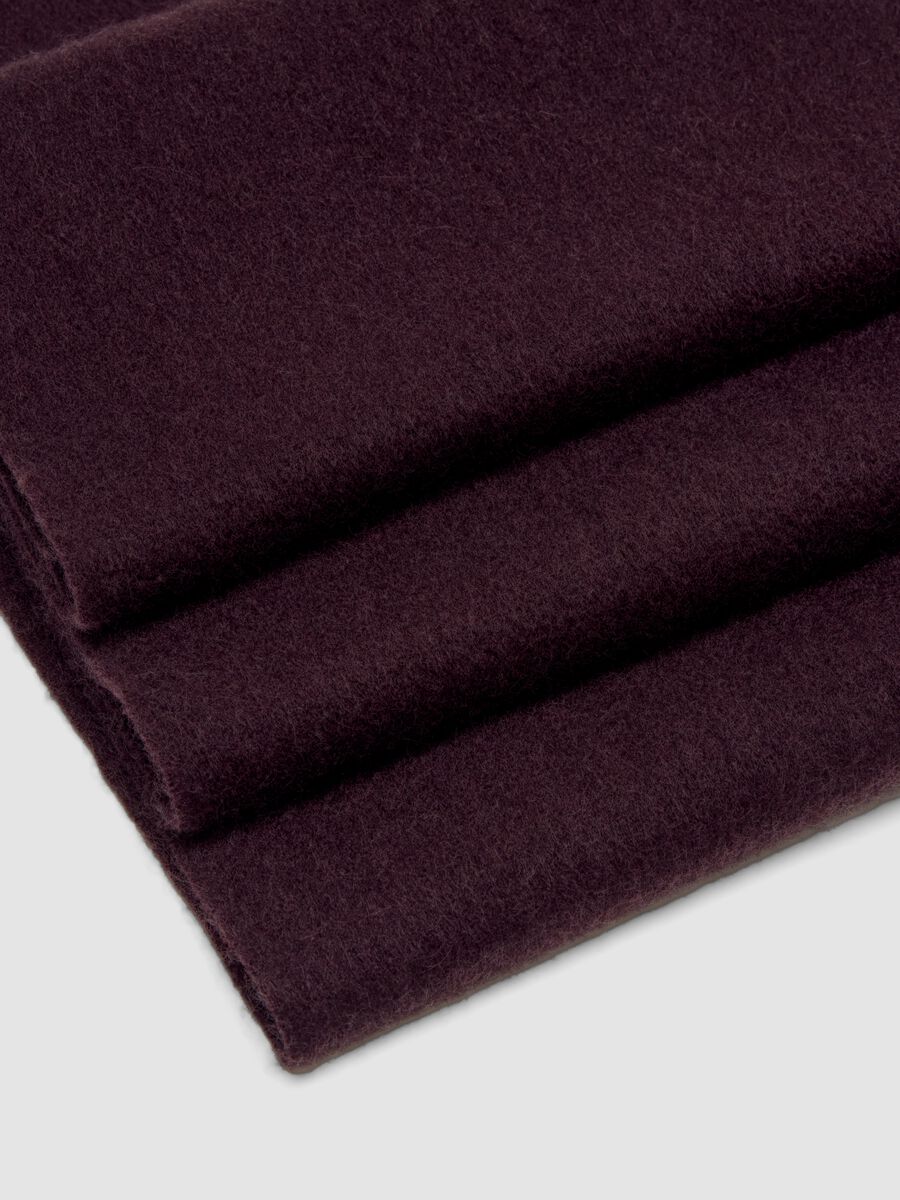 Sciarpa marrone in puro cashmere con frange_2