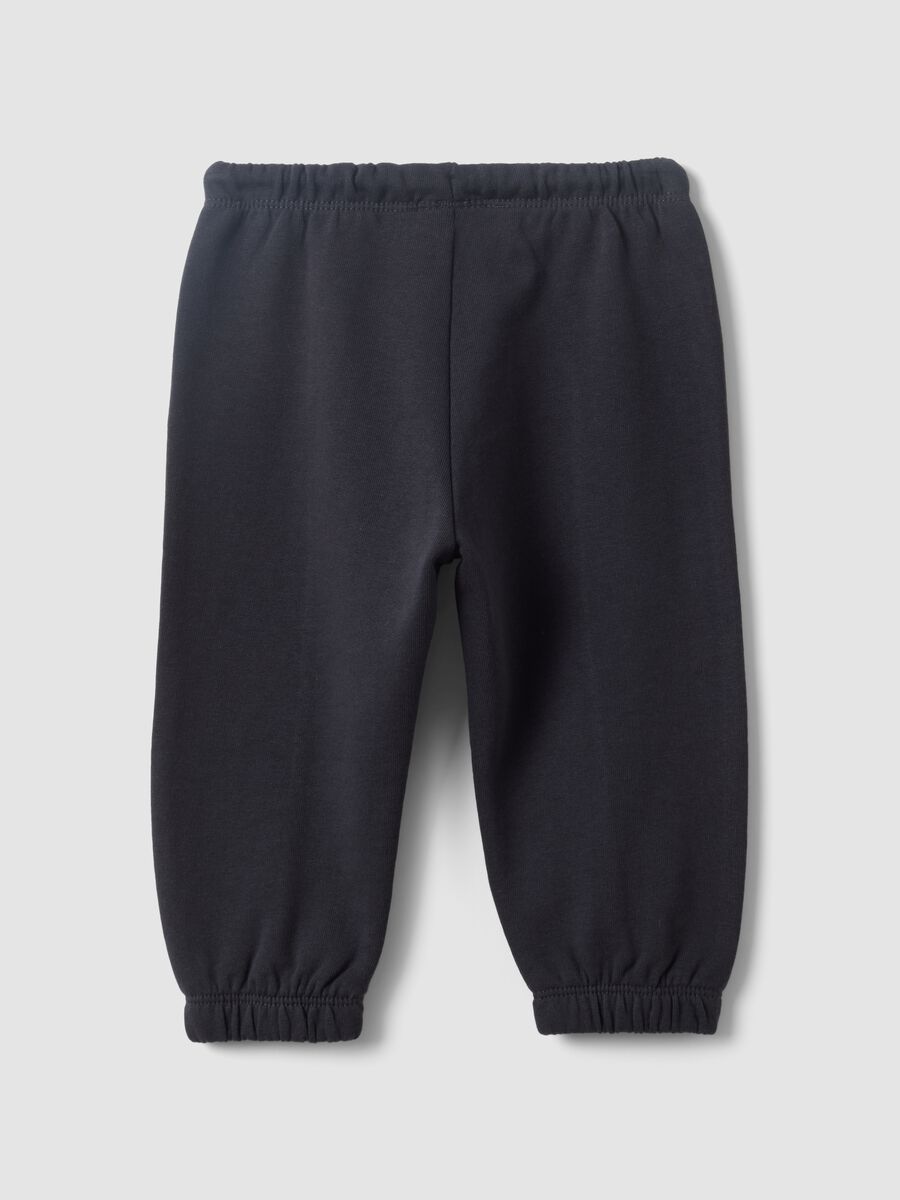 Schwarze Jogginghose aus reiner Baumwolle mit Herzdetail, Comfort Fit f&uuml;r Baby-M&auml;dchen_1