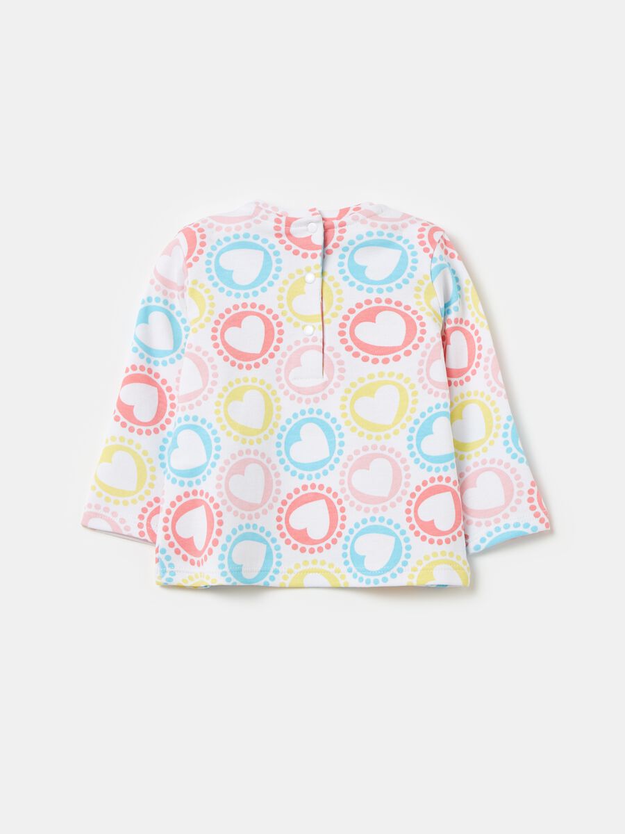 Long-sleeves T-shirt with hearts print_1