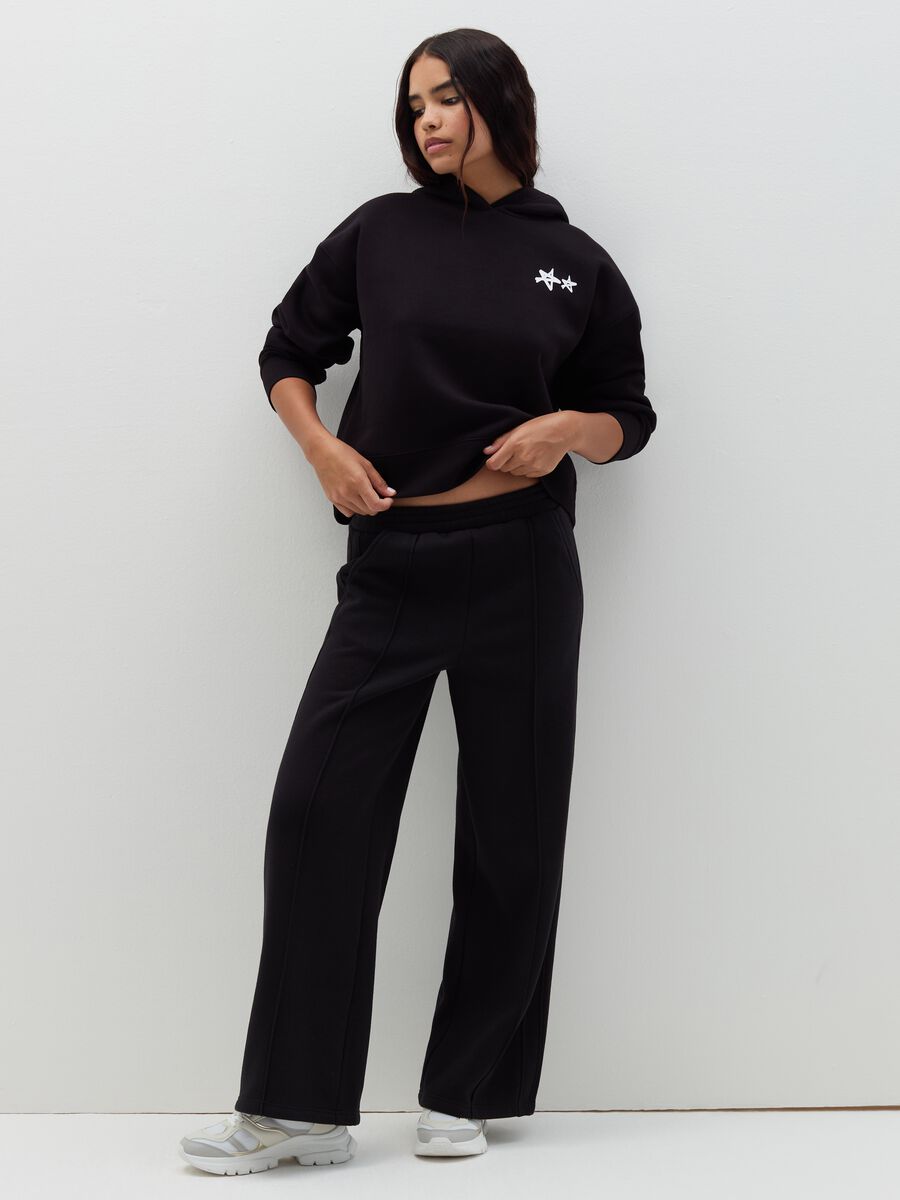 Wide-leg trousers in fleece_0