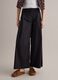 Black wide-leg pure cotton trousers_1
