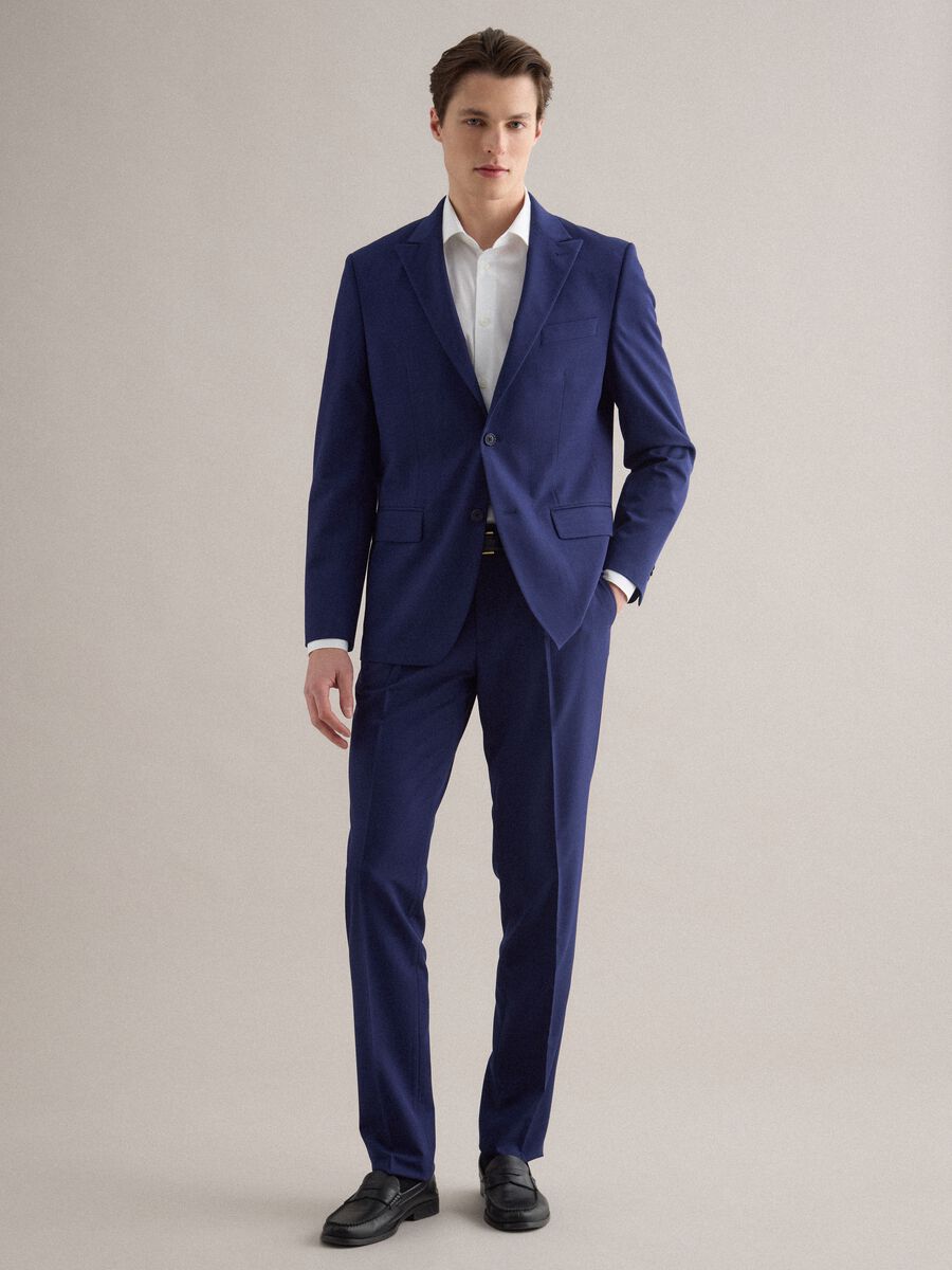 Slim Fit Blue Smart Trousers_0