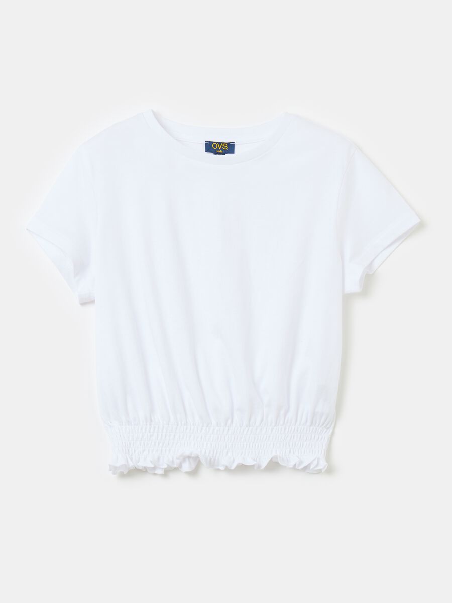 Camiseta de algodón con bajo elástico_0