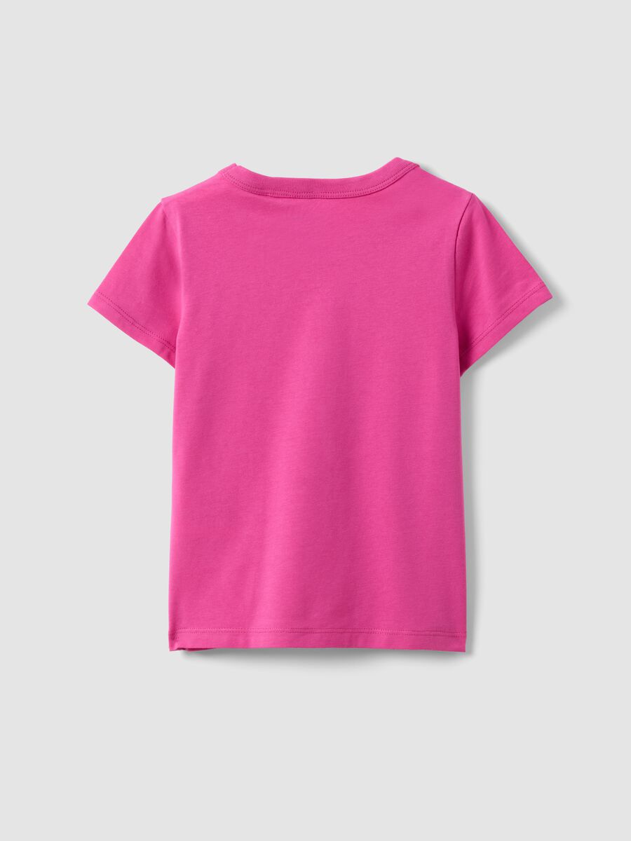 Girls&rsquo; pink stretch cotton T-shirt, regular fit_1