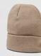 Gorro bege em malha jersey com dobra_2