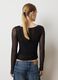 Black regular fit top with transparent sleeves_3