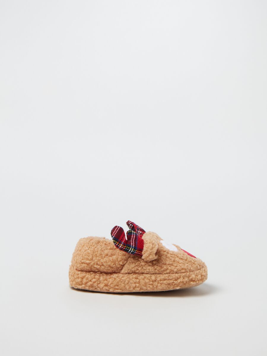 Loop pile slippers with Christmas reindeer_0