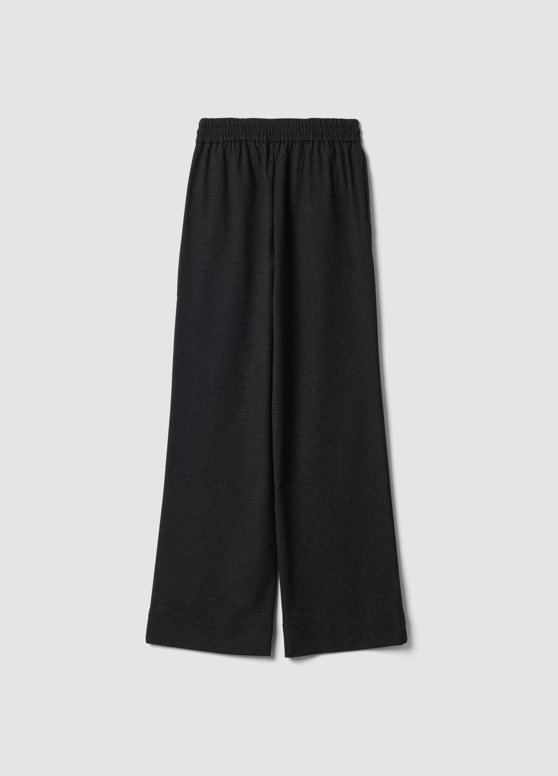 &Mu;&alpha;ύ&rho;&omicron;-&gamma;&kappa;&rho;&iota; wide leg joggers &alpha;&pi;ό &epsilon;&lambda;&alpha;&sigma;&tau;&iota;&kappa;ό &mu;&epsilon;ί&gamma;&mu;&alpha; &beta;&iota;&sigma;&kappa;ό&zeta;&eta;&sigmaf; &mu;&epsilon; &sigma;&chi;έ&delta;&iota;&omicron;
