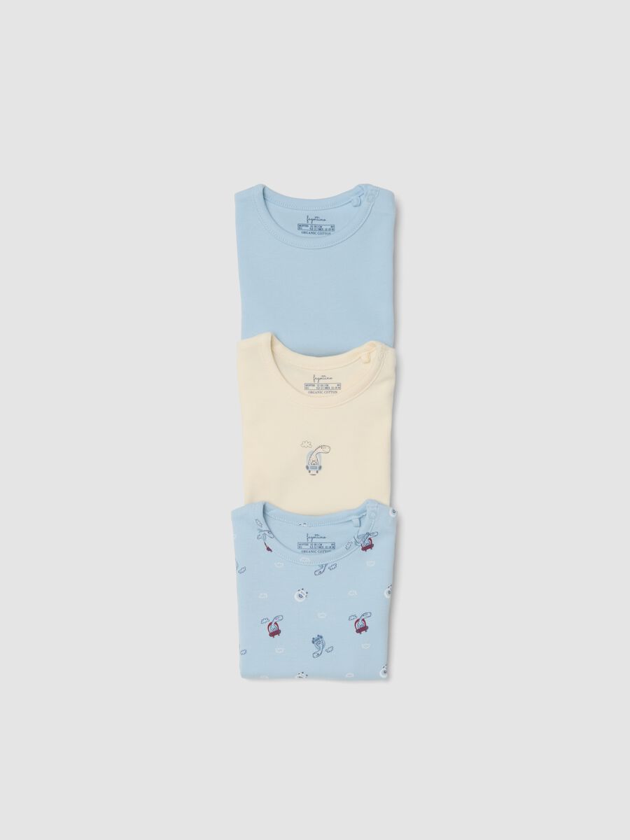 Lot de 3 bodies multicolores en pur coton bio pour b&eacute;b&eacute; et tout-petit_2