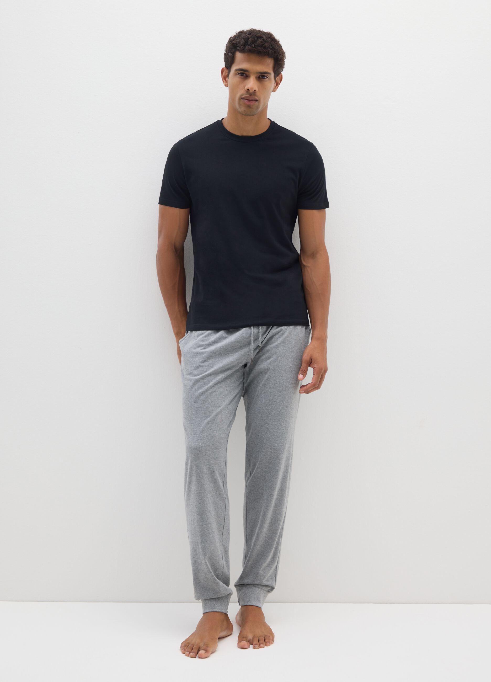 Grey Cotton Pyjama Trousers