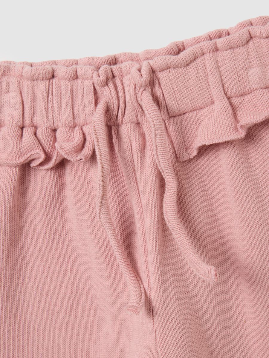 Girls' pink stretch cotton baggy trousers_3