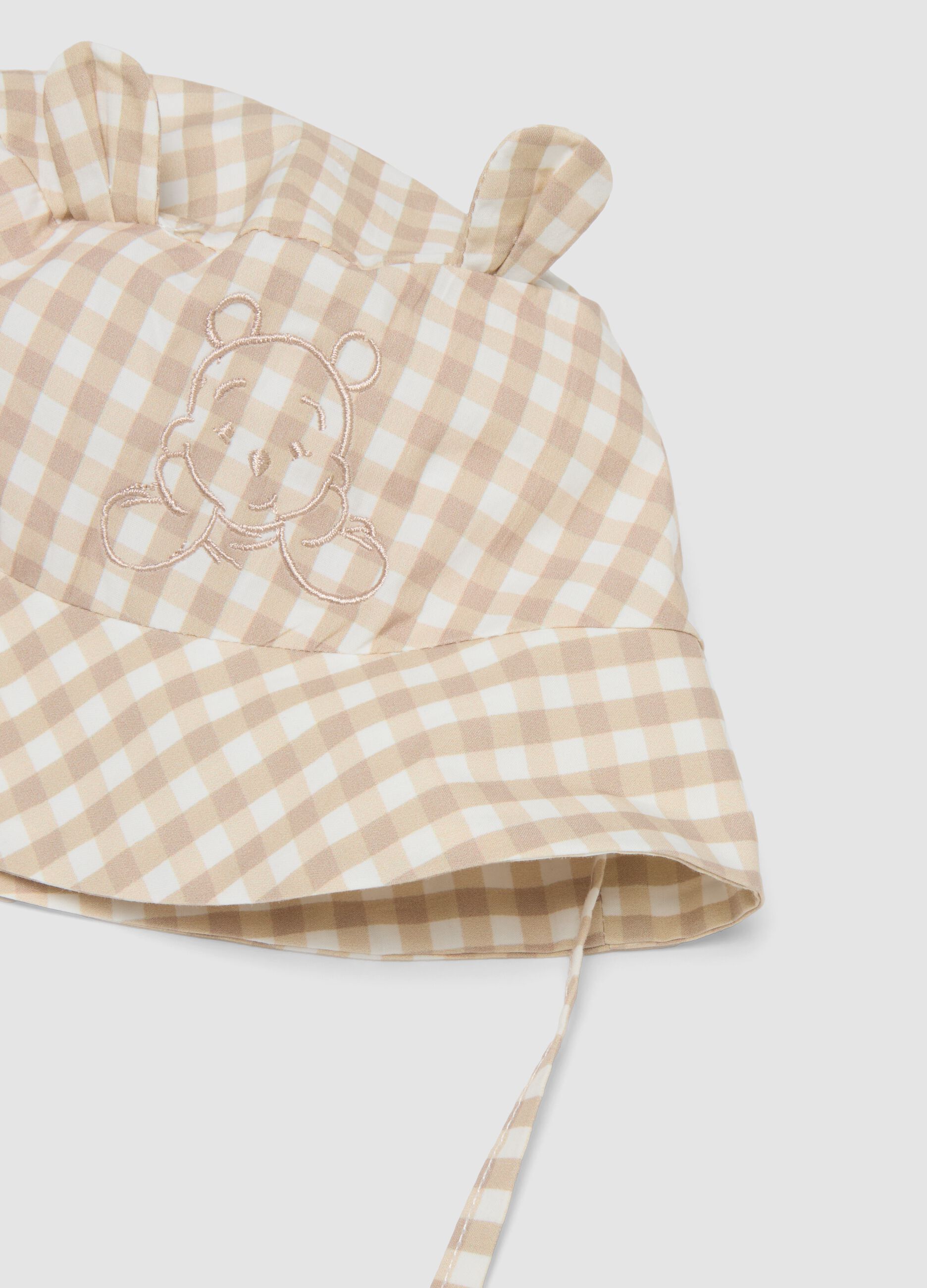 Beige organic cotton bucket hat