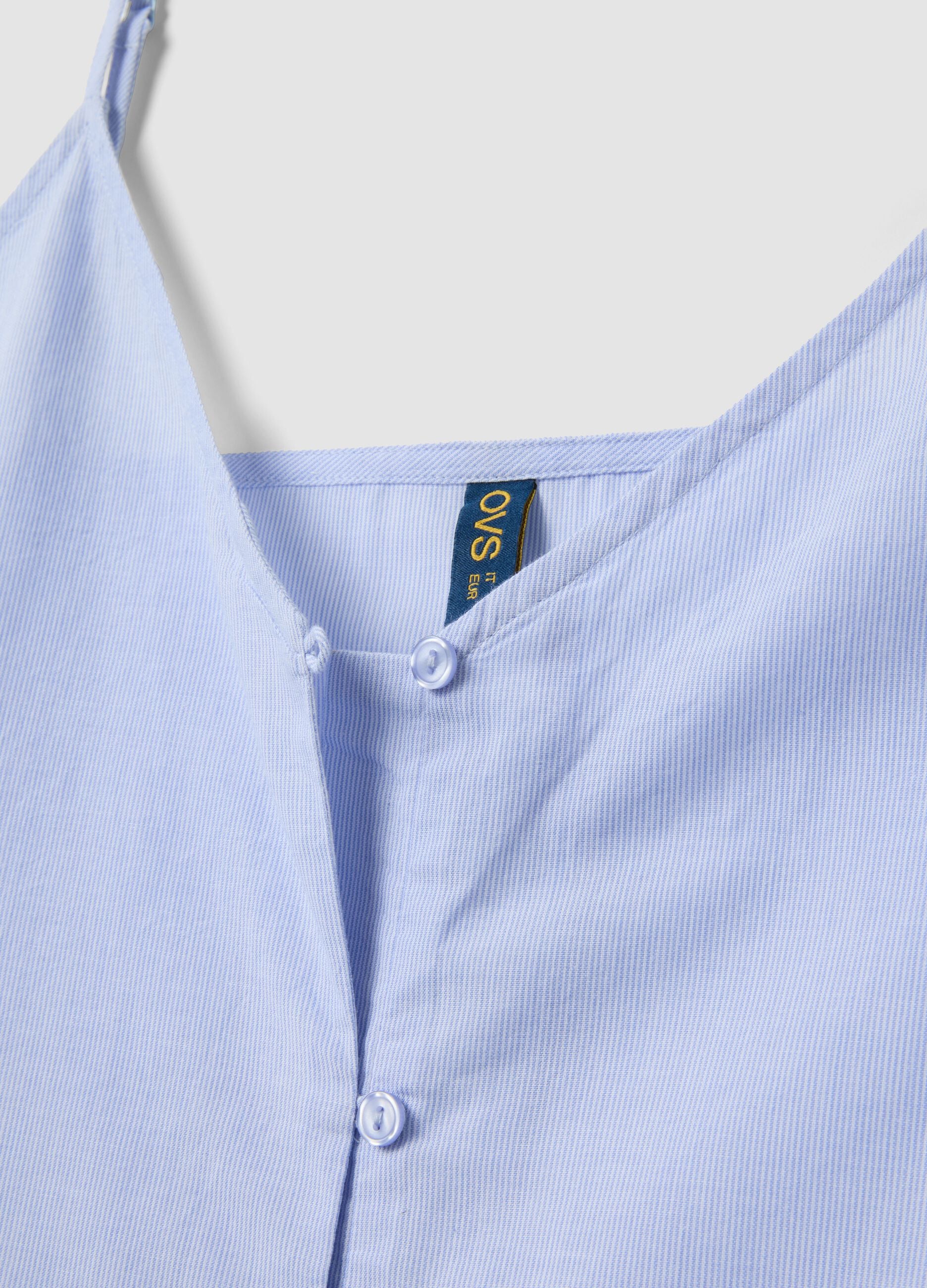 Light blue organic cotton nightdress with thin straps