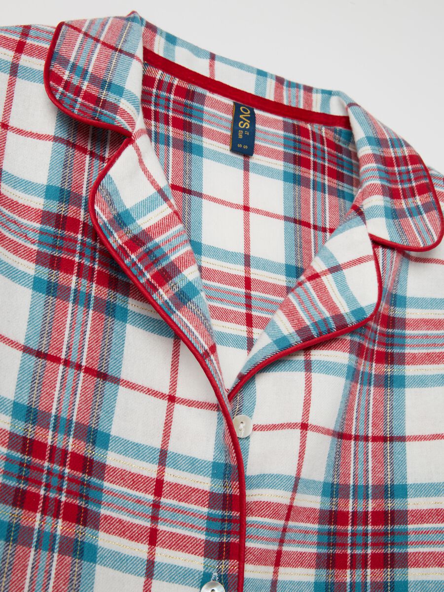 Long pyjamas in check flannel with lurex_5