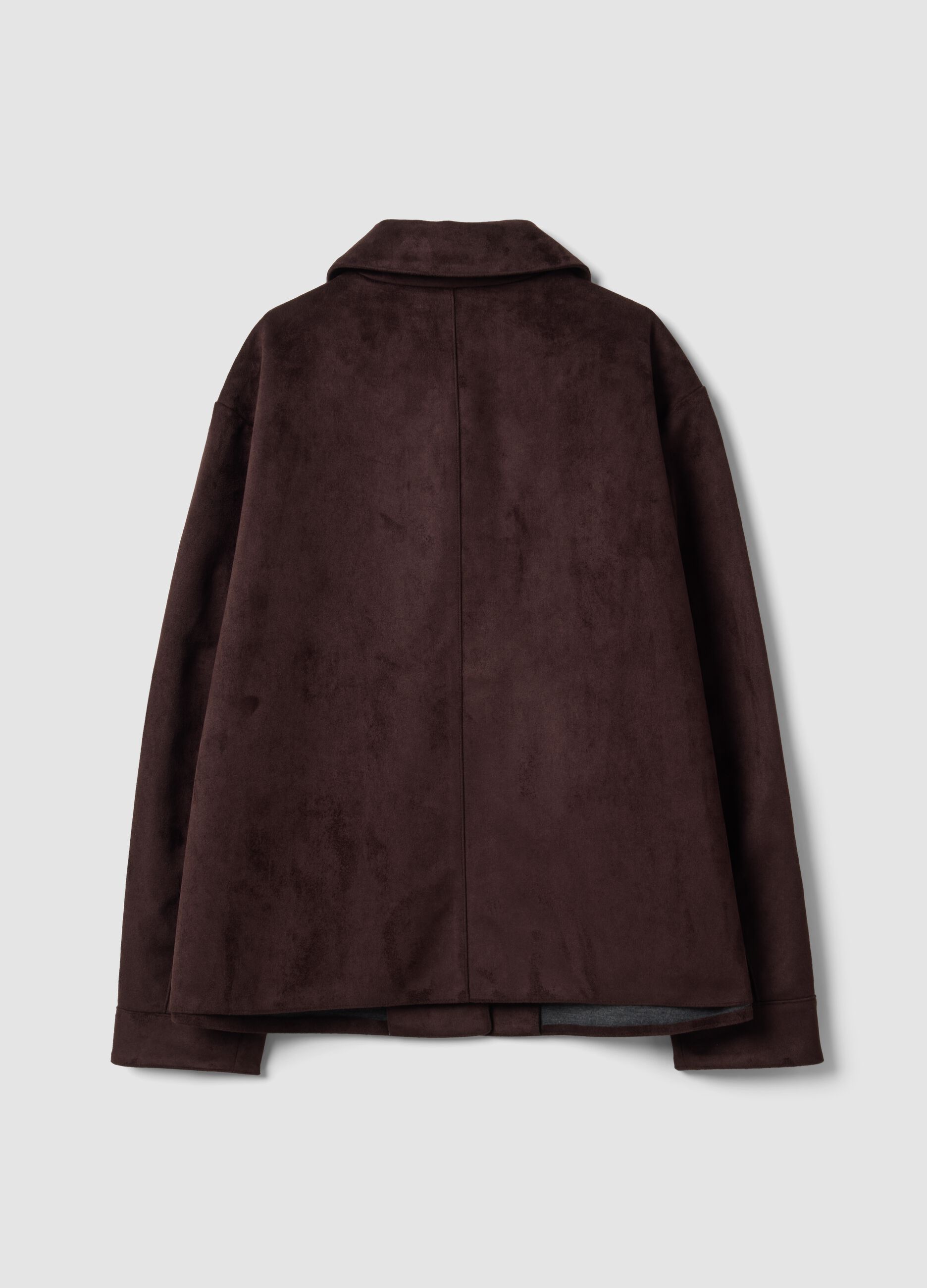 Brown regular-fit jacket with buttons