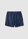 Blue denim shorts in pure lyocell with elasticated waist, regular fit_4